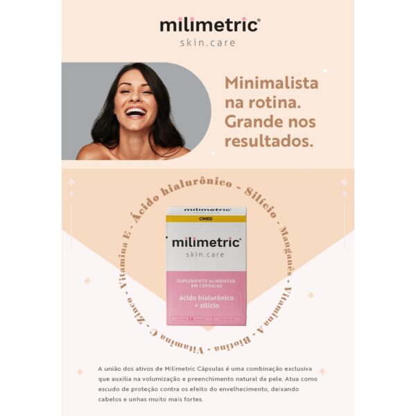 Milimetric Skin Care Capsulas - Acido Hialurônico E Silicio - CIMED - Image 2