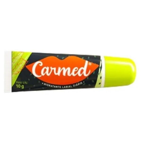 Kit Carmed Hidratante Labial c/ 4 und - 10g cada. Sabores: Melancia, Menta, Baunilha e Pêssego. Com Manteiga de Cacau. - Image 4