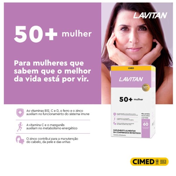 Multivitamínico Lavitan Sênior 50+ Mulher com 60 comprimidos - Image 3