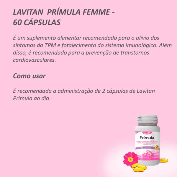 Lavitan Prímula - Sintomas Menopausa e TPM, Linhaça Borragem - Image 3