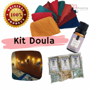 Kit Doula - Rebozo, Escalda Pés, Essência e Frases Motivacionais