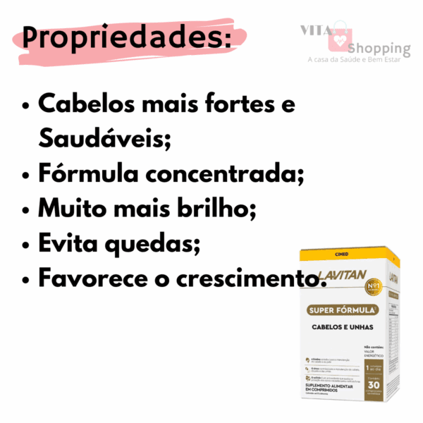 Lavitan Cabelos e Unhas Super Fórmula - vitaminas e Minerais - Image 2