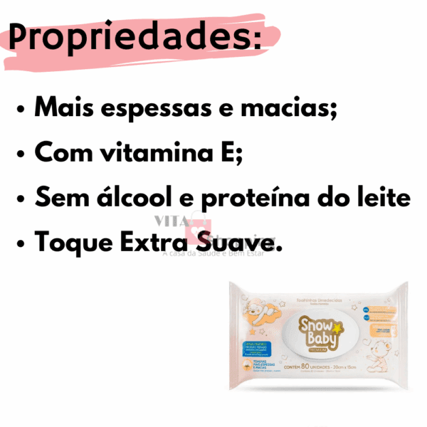 Toalha Umedecida Snow Baby Premium - Com vitamina E - Image 2