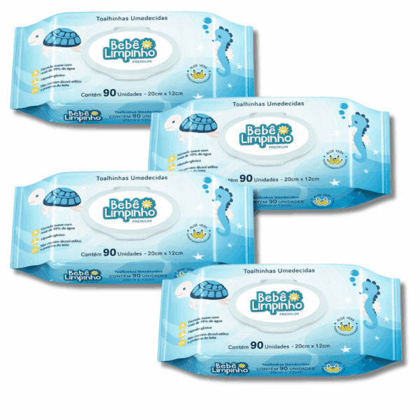 Toalha Umedecida Bebê Limpinho Premium - Com Aloe Vera - Image 3