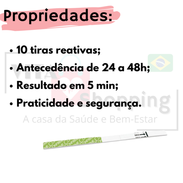 Teste de Ovulação Fertilidade -10 Tiras - até 48h de antecedência - Image 2