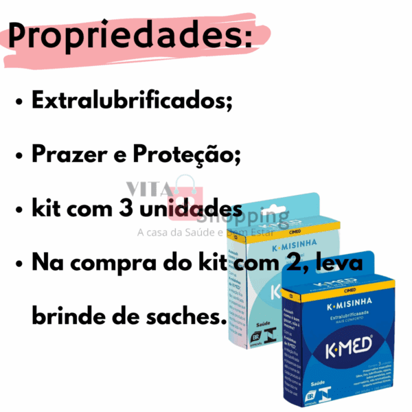 Preservativo K-misinha Extralubrificada k-med - 3 unid - Image 2