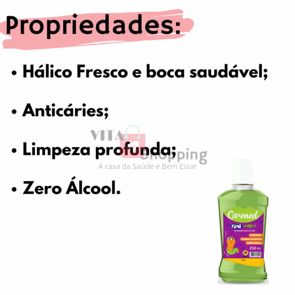 ENXAGUANTE BUCAL CARMED FINI MINHOCAS - Hálito Fresco 250ml - Image 2