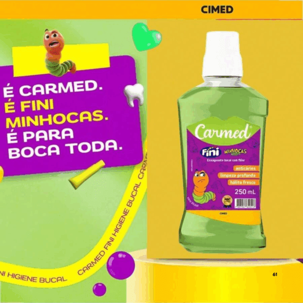 ENXAGUANTE BUCAL CARMED FINI MINHOCAS - Hálito Fresco 250ml - Image 3