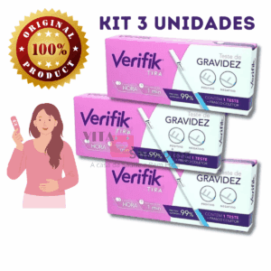 kit com 3 - Teste de Gravidez Verifik - 99,9% de precisão
