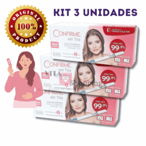 KIT 3 Testes Rápidos de Gravidez CONFIRME - 99,9% garantido