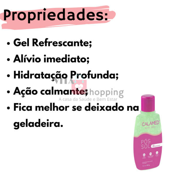 Pós-Sol Calamed Gel Aloe Vera 120g - Ação Refrescante - Image 2