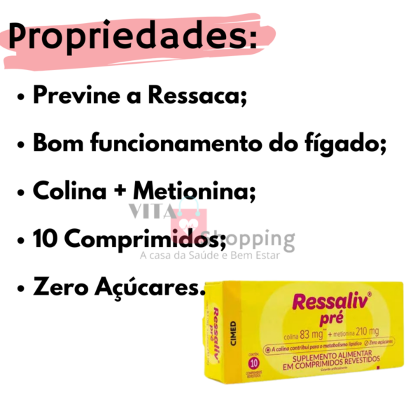 Ressaliv Pré - Evita Ressaca - 10 comprimidos - 0 Açúcares - Image 2