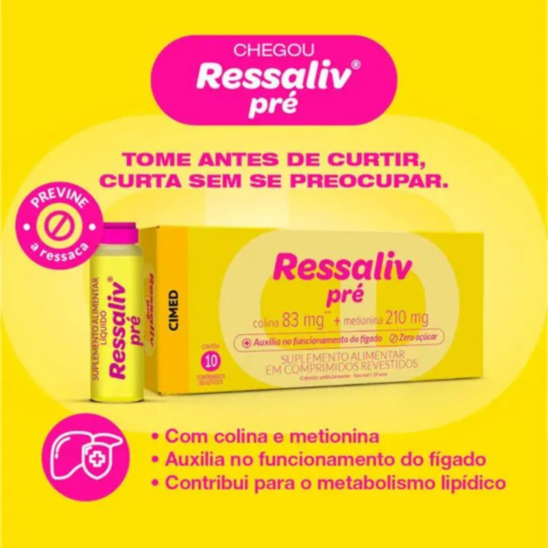 Ressaliv Pré - Evita Ressaca - 10 comprimidos - 0 Açúcares - Image 3