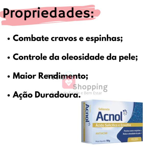 Anti-Acne ACNOL - Sabonete de Enxofre + Ácido Salicilico 90g - Image 2