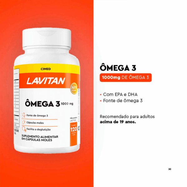 Ômega 3 1000mg Lavitan - 120 Cápsulas moles Original - Imagem 2