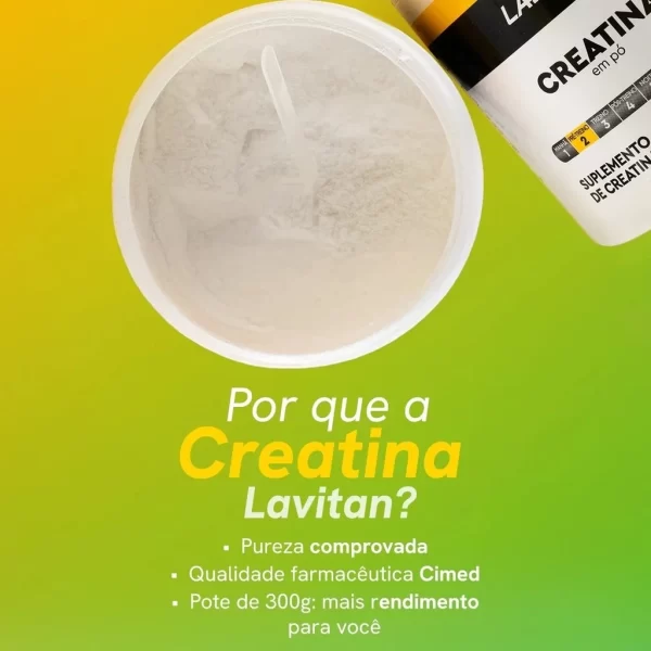 Creatina Monoidratada em Pó Pura 300g com Dosador - Lavitan - Imagem 7