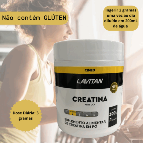 Creatina Monoidratada em Pó Pura 300g com Dosador - Lavitan - Imagem 6