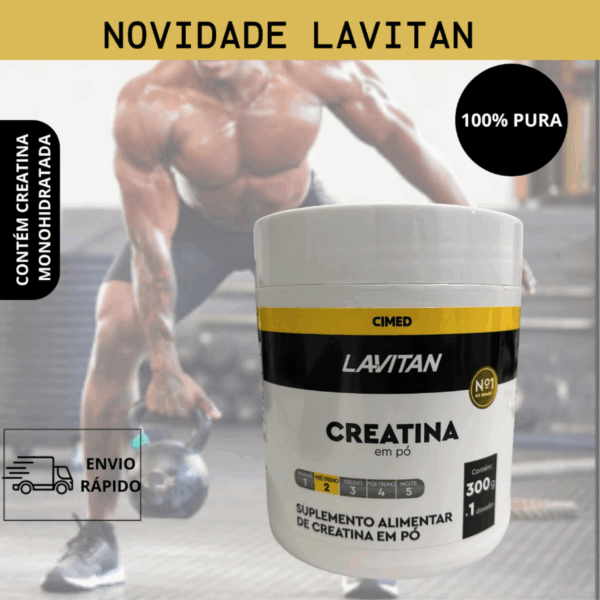 Creatina Monoidratada em Pó Pura 300g com Dosador - Lavitan - Imagem 5