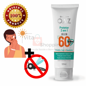 Protetor Solar OAZ 60FPS com Repelente 2 em 1 Pele Protegida