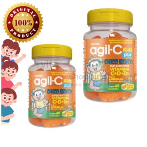 kit Goma Agil.C Kids Plus Vitamina C+D+Zn Infantil Imunidade